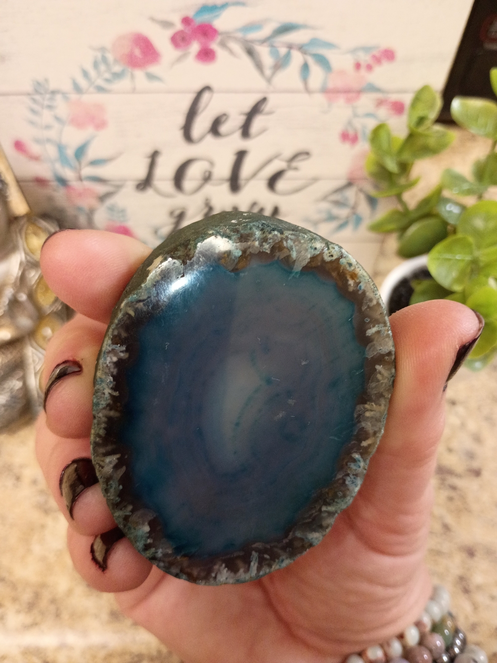 Blue Agate From Brazil Decorative  Accent